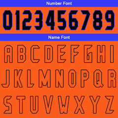 Benutzerdefinierter Orange Blau Basketball Jersey Uniform Anzug gedruckt Ihr Logo Name Nummer