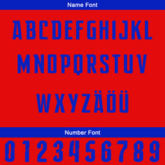 Benutzerdefiniert Rot Blau Personalisierter Baseball Jersey mit Farbverlauf Team Uniform mit Namen und Nummer