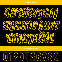 Benutzerdefiniert Schwarz Gelb Personalisierter Baseball Jersey mit Farbverlauf Team Uniform mit Namen und Nummer