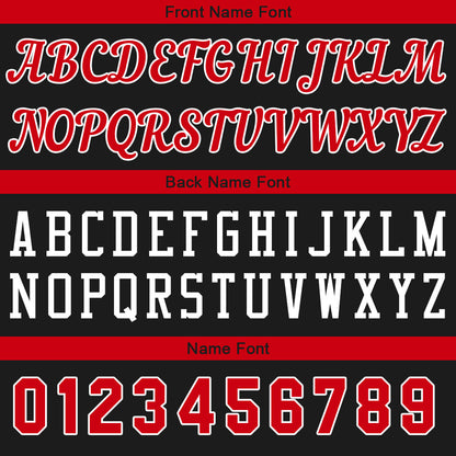 Individuelle Schwarz Rot Basketball Jersey Shorts für Männer und Frauen Gestickter und gedruckter Name, Nummer und Logo