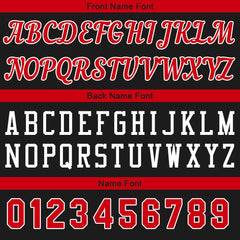 Individuelle Schwarz Rot Basketball Jersey Shorts für Männer und Frauen Gestickter und gedruckter Name, Nummer und Logo