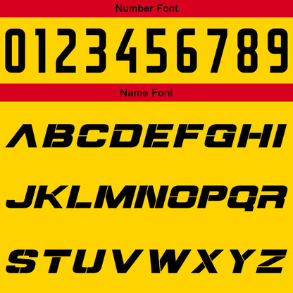 Benutzerdefinierte Gelb Rot Reversible Basketball Jersey Personalisierte Print Name Nummer Logo