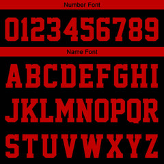 Benutzerdefinierte Schwarz Rot Kurzarm-Kapuzenpullover für Männer Frauen Hemden mit Kapuzen gedruckt Name Logo