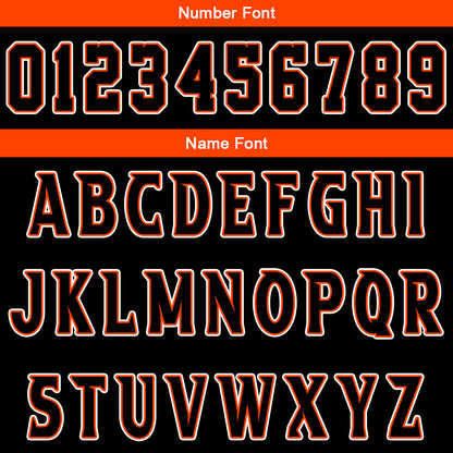 Benutzerdefinierter Orange Schwarz Basketball Jersey Uniform Anzug gedruckt Ihr Logo Name Nummer