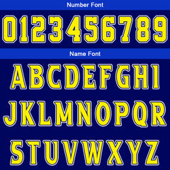 Benutzerdefinierter Blau Gelb Basketball Jersey Uniform Anzug gedruckt Ihr Logo Name Nummer