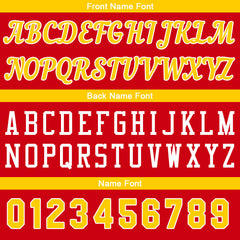 Individuelle Rot Gelb Basketball Jersey Shorts für Männer und Frauen Gestickter und gedruckter Name, Nummer und Logo