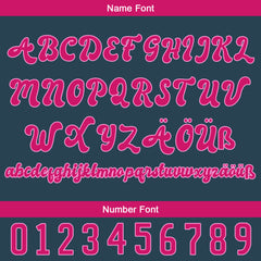 Benutzerdefiniert Dunkelblau Hellrosa Personalisierter Baseball Jersey mit Farbverlauf Team Uniform mit Namen und Nummer