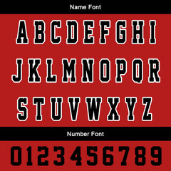 Maßgeschneiderte Schwarz Rot Letterman Varsity Jacket Individuelle Stickerei Druck nach Ihrem Wunsch