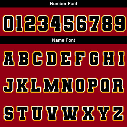 Benutzerdefiniert Schwarz Rot Gelb Wasserdichte Varsity Jacken Personalisiert genäht Name Nummer Logo zu Letterman Jacken