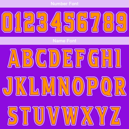 Benutzerdefinierter Lila Orange Basketball Jersey Uniform Anzug gedruckt Ihr Logo Name Nummer