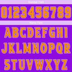 Benutzerdefinierter Lila Orange Basketball Jersey Uniform Anzug gedruckt Ihr Logo Name Nummer
