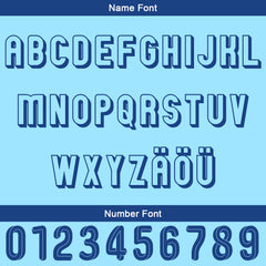 Benutzerdefiniert Hellblau Blau Personalisierter Baseball Jersey mit Farbverlauf Team Uniform mit Namen und Nummer