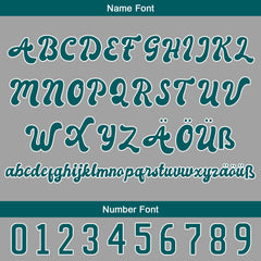 Benutzerdefiniert Grau Türkis Personalisierter Baseball Jersey mit Farbverlauf Team Uniform mit Namen und Nummer