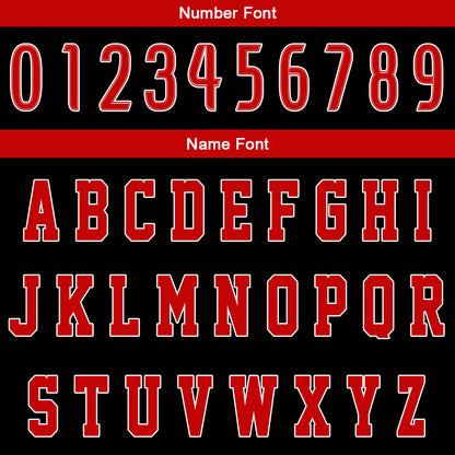 Benutzerdefinierter Schwarz Rot Basketball Jersey Uniform Anzug gedruckt Ihr Logo Name Nummer