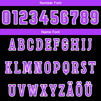 Benutzerdefinierte Schwarz Neonlila Reversible Basketball Jersey Personalisierte Drucken Name Nummer Logo