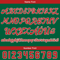 Benutzerdefiniert Kelly Grün Rot Personalisierter Baseball Jersey mit Farbverlauf Team Uniform mit Namen und Nummer