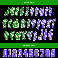 Benutzerdefiniert Schwarz Grün Personalisierter Baseball Jersey mit Farbverlauf Team Uniform mit Namen und Nummer