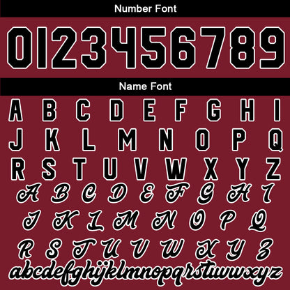 Maßgeschneiderte Crimson Schwarz Letterman Varsity Jacket Individuelle Stickerei Druck nach Ihrem Wunsch