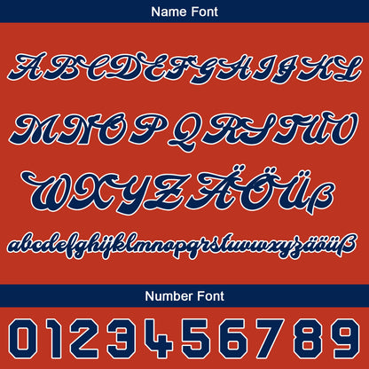 Benutzerdefiniert Orange Marine Personalisierter Baseball Jersey mit Farbverlauf Team Uniform mit Namen und Nummer