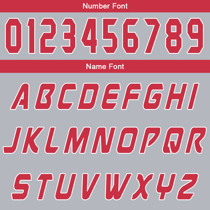 Benutzerdefinierter Grau Rot Basketball Jersey Uniform Anzug gedruckt Ihr Logo Name Nummer