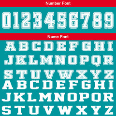 Benutzerdefinierter Cyan Rot Basketball Jersey Uniform Anzug gedruckt Ihr Logo Name Nummer