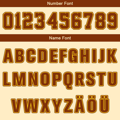 Benutzerdefinierter Creme Braun Gelb Basketball Jersey Uniform Anzug gedruckt Ihr Logo Name Nummer