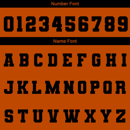 Benutzerdefiniert Schwarz Dunkel Orange Wasserdichte Varsity Jacken Personalisiert genäht Name Nummer Logo zu Letterman Jacken