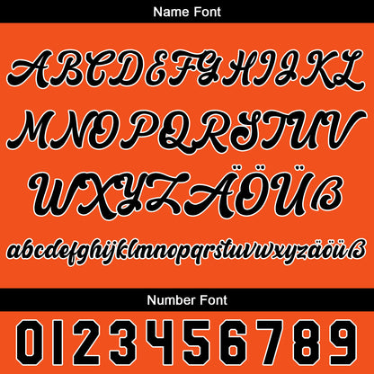 Benutzerdefiniert Orange Schwarz Personalisierter Baseball Jersey mit Farbverlauf Team Uniform mit Namen und Nummer