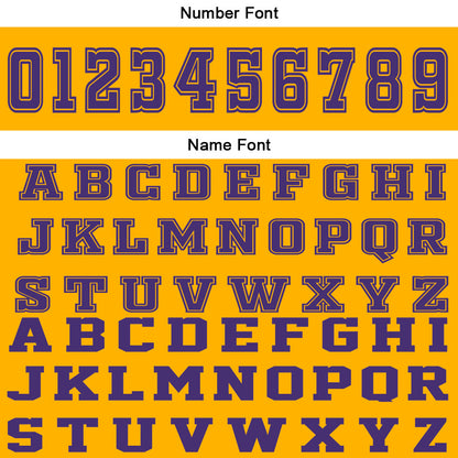 Benutzerdefinierter Gelb Lila Basketball Jersey Uniform Anzug gedruckt Ihr Logo Name Nummer