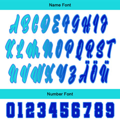 Benutzerdefiniert Weiß Cyan Personalisierter Baseball Jersey mit Farbverlauf Team Uniform mit Namen und Nummer