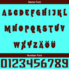 Benutzerdefiniert Cyan Braun Personalisierter Baseball Jersey mit Farbverlauf Team Uniform mit Namen und Nummer