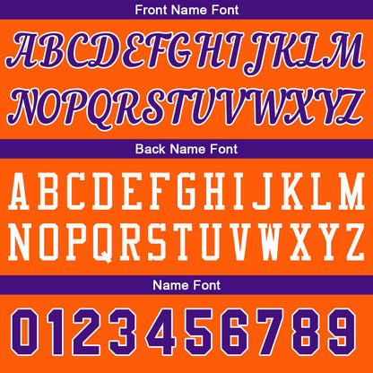 Individuelle Orange-Lila Basketball Jersey Shorts für Männer und Frauen Gestickter und gedruckter Name, Nummer und Logo