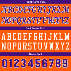 Individuelle Orange-Lila Basketball Jersey Shorts für Männer und Frauen Gestickter und gedruckter Name, Nummer und Logo