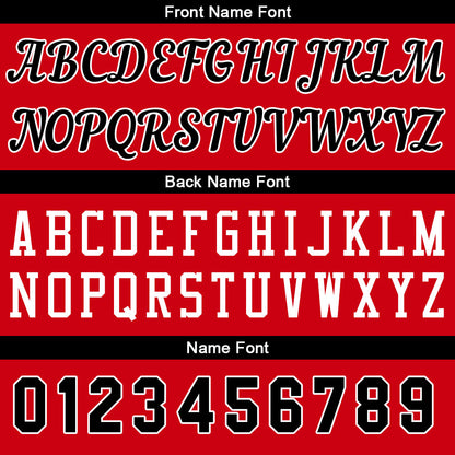 Individuelle Rot Schwarz Basketball Jersey Shorts für Männer und Frauen Gestickter und gedruckter Name, Nummer und Logo