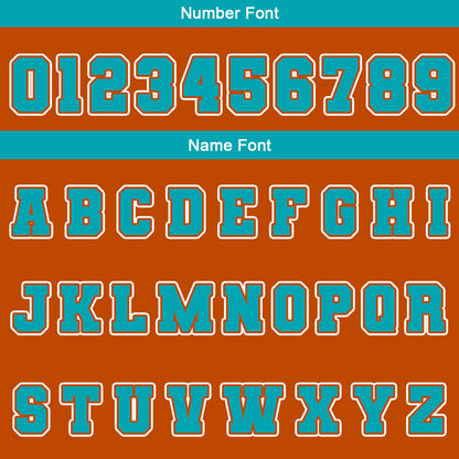 Benutzerdefiniert Orange Weiß Teal Wasserdichte Varsity Jacken Personalisiert genäht Name Nummer Logo zu Letterman Jacken
