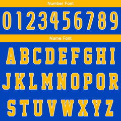 Benutzerdefinierter Blau Gelb Basketball Jersey Uniform Anzug gedruckt Ihr Logo Name Nummer