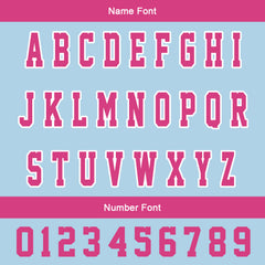 Maßgeschneiderte Rosa Löwenblau Letterman Varsity Jacket Individuelle Stickerei Druck nach Ihrem Wunsch