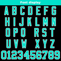 Benutzerdefinierte Schwarz Cyan Fußball Trikots Personalisierter Name Nummer Logo