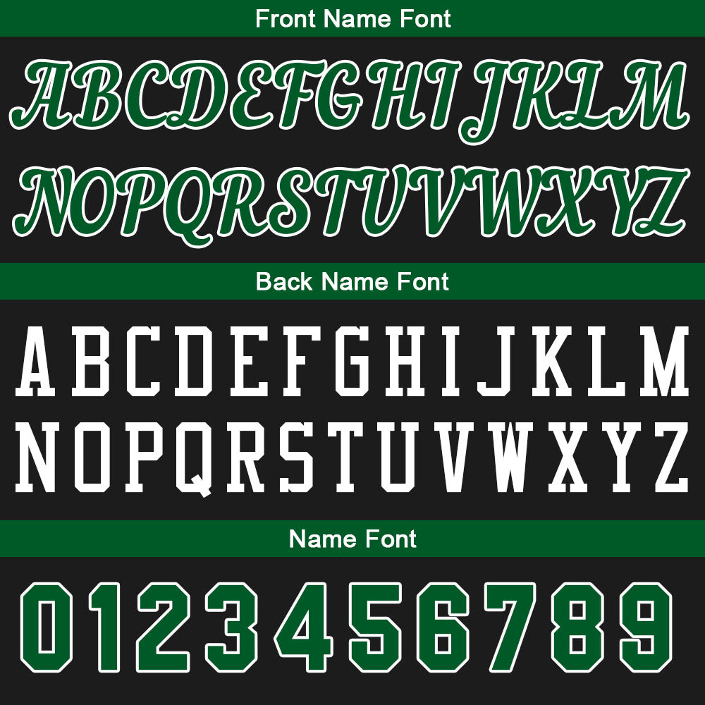 Individuelle Schwarz Grün Basketball Jersey Shorts für Männer und Frauen Gestickter und gedruckter Name, Nummer und Logo