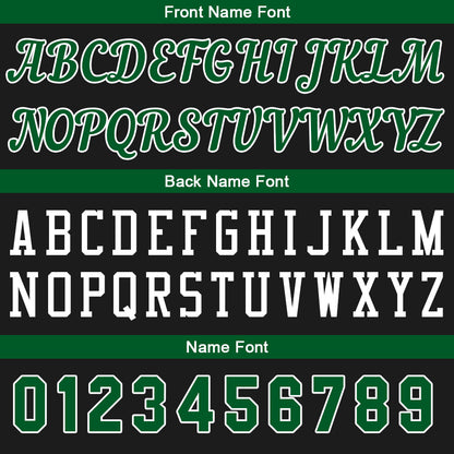 Individuelle Schwarz Grün Basketball Jersey Shorts für Männer und Frauen Gestickter und gedruckter Name, Nummer und Logo