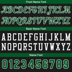 Individuelle Schwarz Grün Basketball Jersey Shorts für Männer und Frauen Gestickter und gedruckter Name, Nummer und Logo