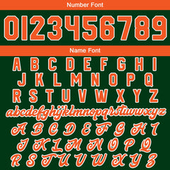 Maßgeschneiderte Dunkelgrün Orange Letterman Varsity Jacket Individuelle Stickerei Druck nach Ihrem Wunsch