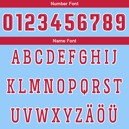 Benutzerdefinierte Hellblau Rot Reversible Basketball Jersey Personalisierte Drucken Name Nummer Logo