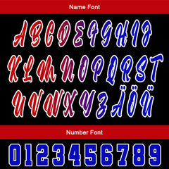 Benutzerdefiniert Rot Blau Personalisierter Baseball Jersey mit Farbverlauf Team Uniform mit Namen und Nummer