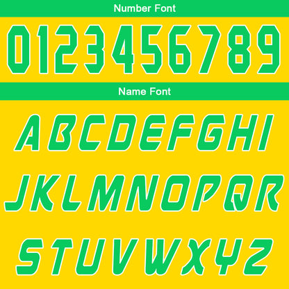 Benutzerdefinierter Gelb Grün Basketball Jersey Uniform Anzug gedruckt Ihr Logo Name Nummer
