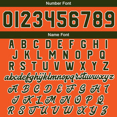 Maßgeschneiderte Olivengrün Orange Letterman Varsity Jacket Individuelle Stickerei Druck nach Ihrem Wunsch