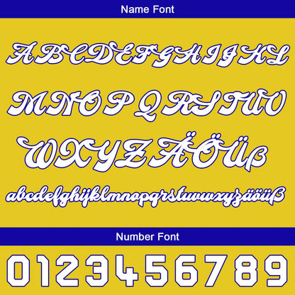Benutzerdefiniert Blau Gelb Personalisierter Baseball Jersey mit Farbverlauf Team Uniform mit Namen und Nummer
