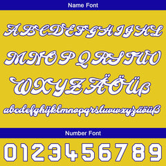 Benutzerdefiniert Blau Gelb Personalisierter Baseball Jersey mit Farbverlauf Team Uniform mit Namen und Nummer