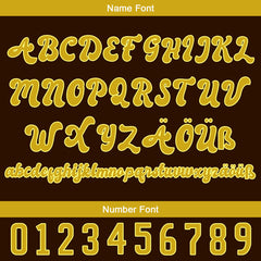 Benutzerdefiniert Braun Gelb Personalisierter Baseball Jersey mit Farbverlauf Team Uniform mit Namen und Nummer