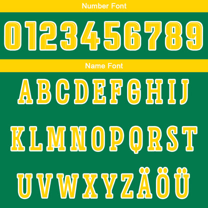 Benutzerdefinierte Grün Gelb Reversible Basketball Jersey Personalisierte Drucken Name Nummer Logo